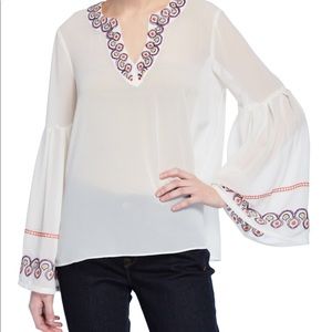 Catherine Malandrino Embroidered Bell Peasant top